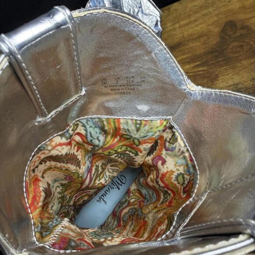 Miranda Lambert Cowboy Silver Synthetic Western Boots Womens 7M - Picture 8 of 8
